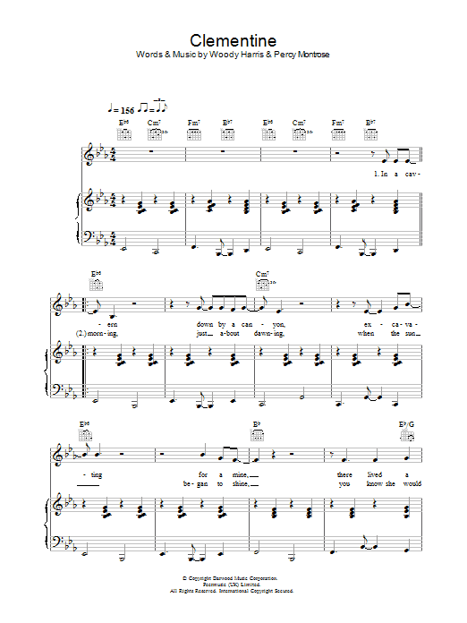 Bobby Darin Clementine sheet music notes and chords arranged for Piano, Vocal & Guitar Chords