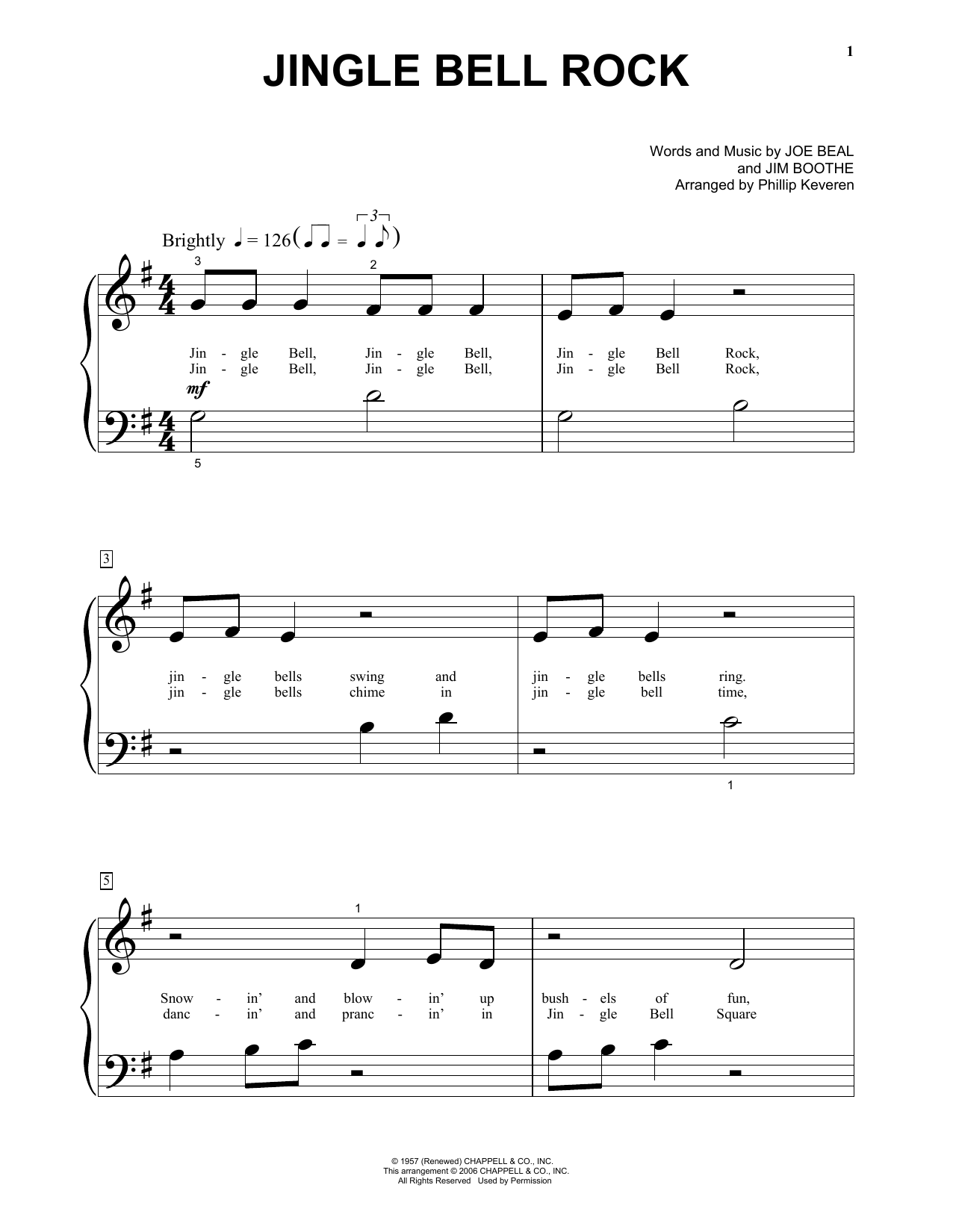 Bobby Helms Jingle-Bell Rock sheet music notes and chords. Download Printable PDF.