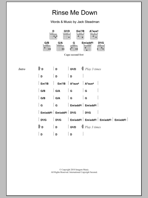 Bombay Bicycle Club Rinse Me Down sheet music notes and chords. Download Printable PDF.