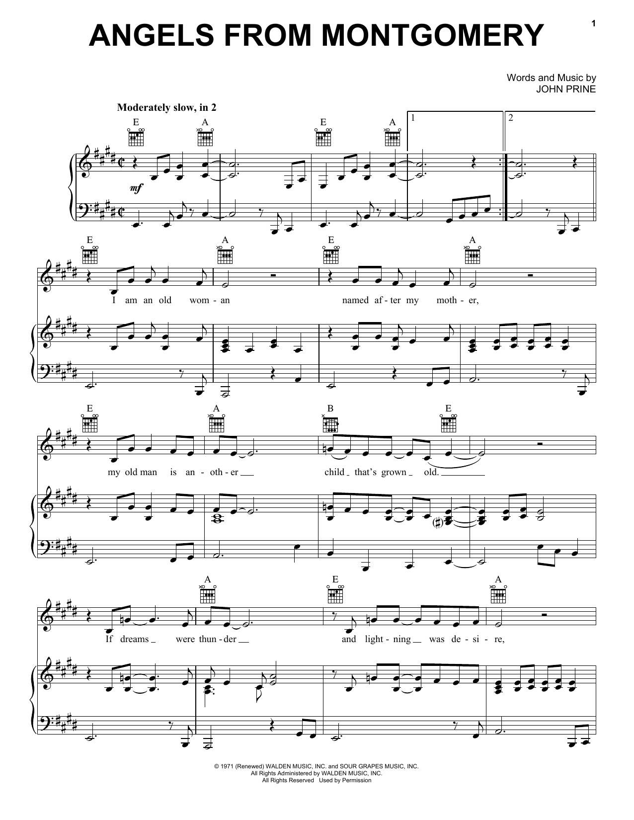 Bonnie Raitt Angels From Montgomery sheet music notes and chords. Download Printable PDF.