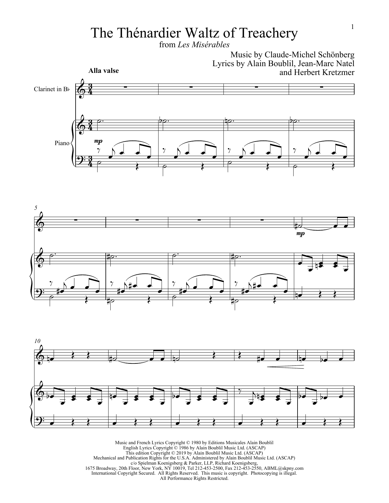 Boublil and Schonberg The Thénardier Waltz Of Treachery (from Les Miserables) sheet music notes and chords. Download Printable PDF.