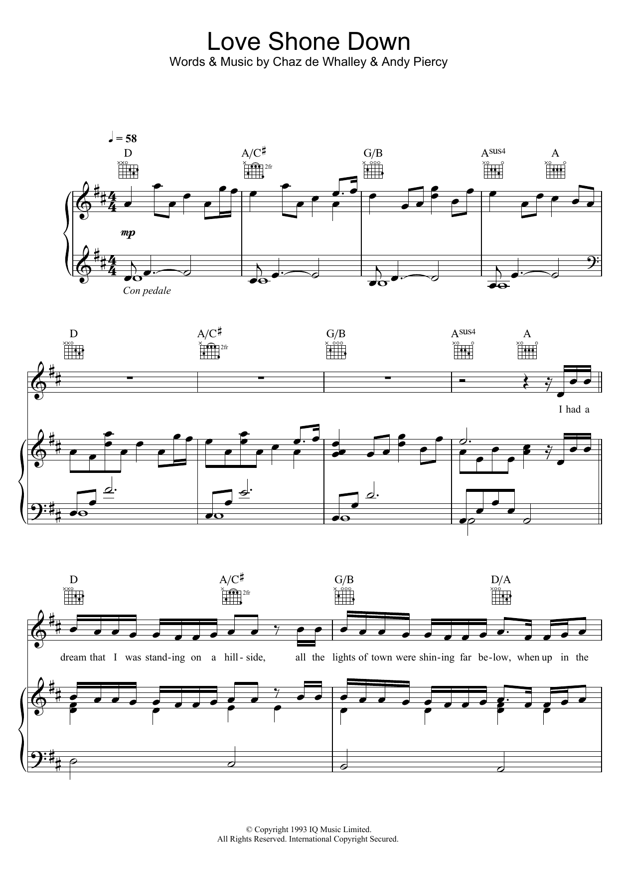 Boyce and Stanley Love Shone Down sheet music notes and chords. Download Printable PDF.