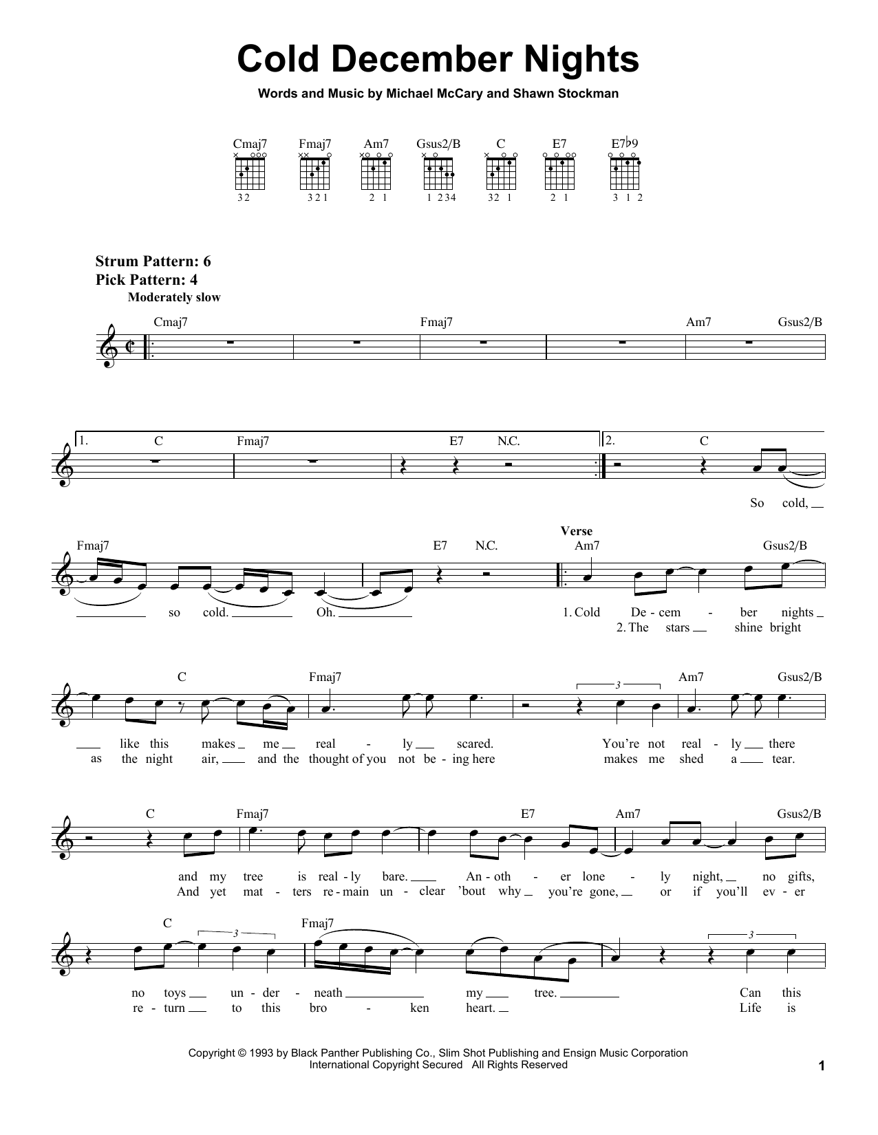 Boyz II Men Cold December Nights sheet music notes and chords. Download Printable PDF.