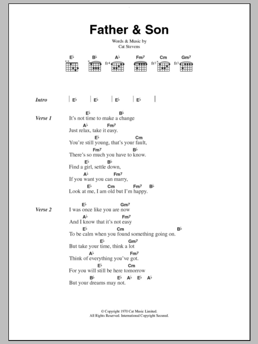 Boyzone Father And Son sheet music notes and chords. Download Printable PDF.