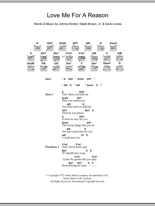 Boyzone Love Me For A Reason sheet music notes and chords. Download Printable PDF.