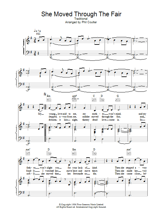 Boyzone She Moved Through The Fair sheet music notes and chords. Download Printable PDF.