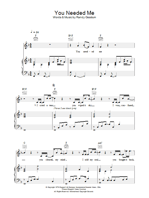 Boyzone You Needed Me sheet music notes and chords arranged for Piano, Vocal & Guitar Chords