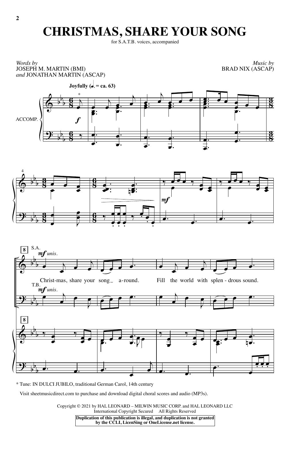 Brad Nix Christmas, Share Your Song sheet music notes and chords. Download Printable PDF.