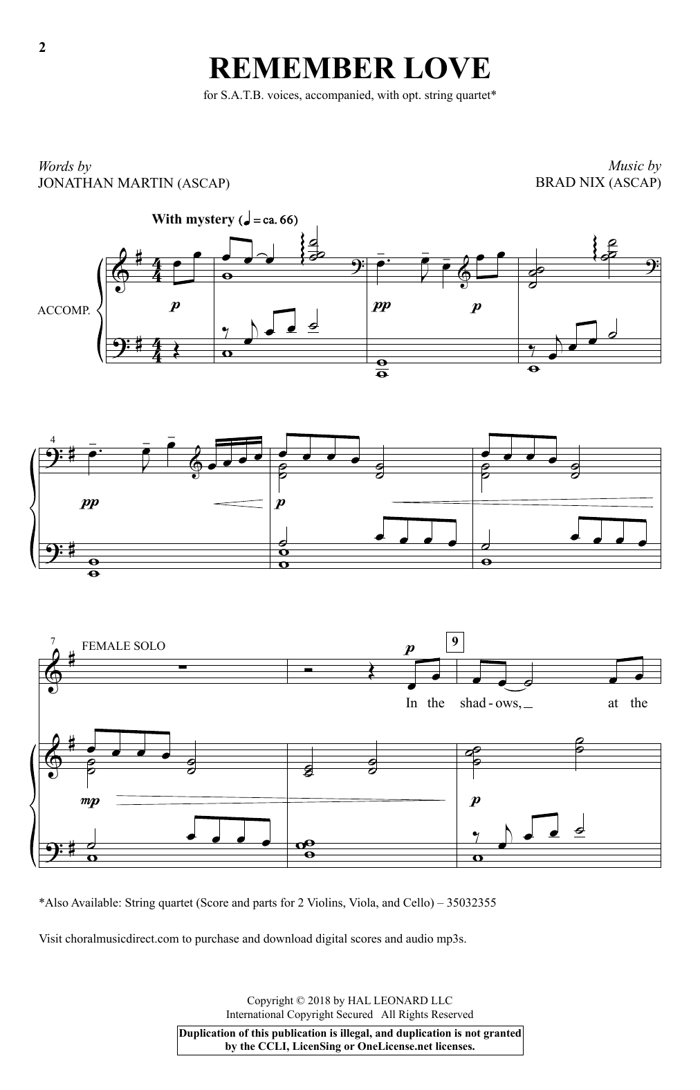 Brad Nix Remember Love sheet music notes and chords. Download Printable PDF.