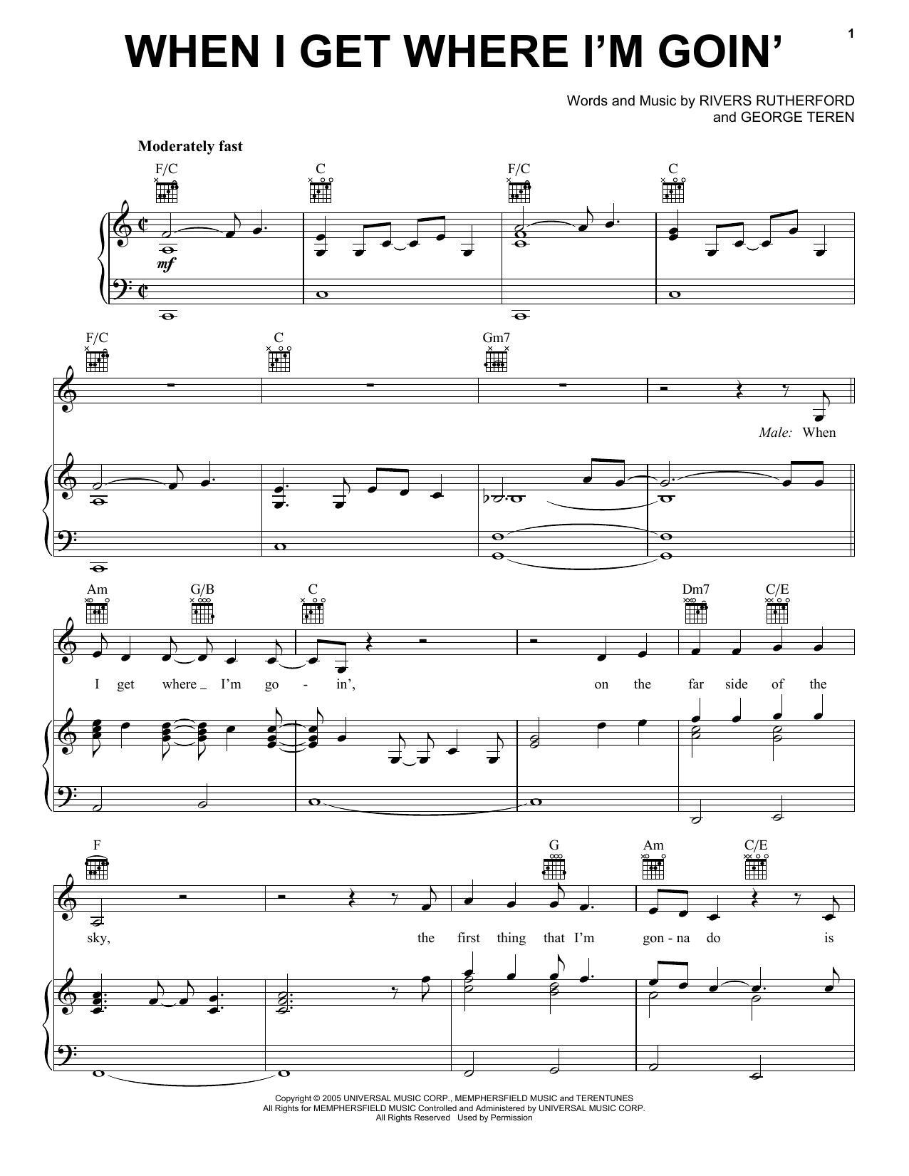 Brad Paisley featuring Dolly Parton When I Get Where I'm Goin' sheet music notes and chords. Download Printable PDF.