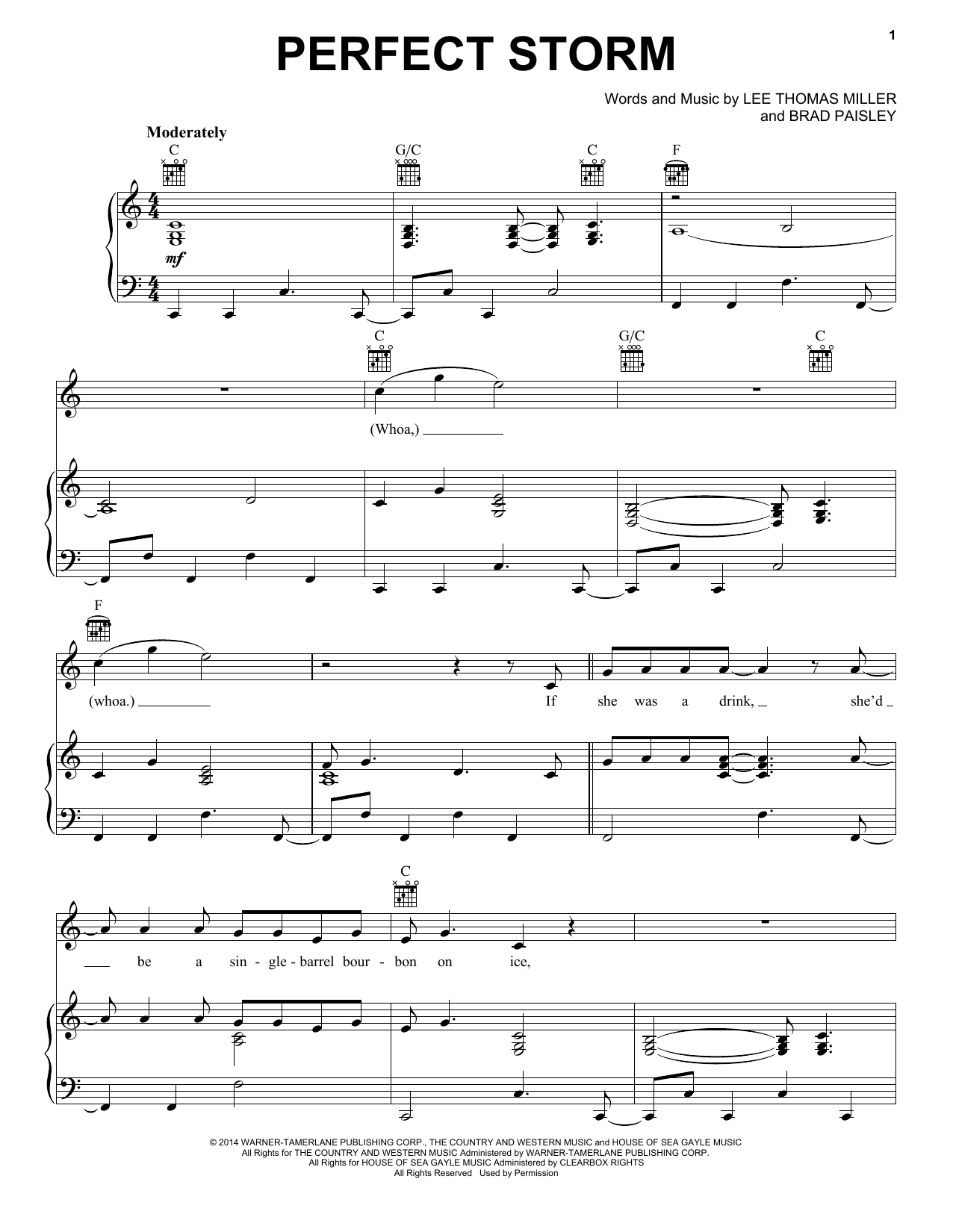 Learn to play Brad Paisley Perfect Storm sheet music for Piano, Vocal & Guitar Chords (Right-Hand Melody) in minutes. Price: 7.8900$ Brad Paisley Perfect Storm sheet music notes and chords arranged for Piano, Vocal & Guitar Chords (Right-Hand Melody)