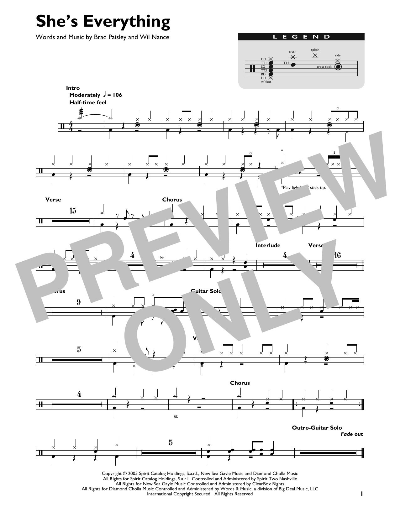 Brad Paisley She's Everything sheet music notes and chords. Download Printable PDF.