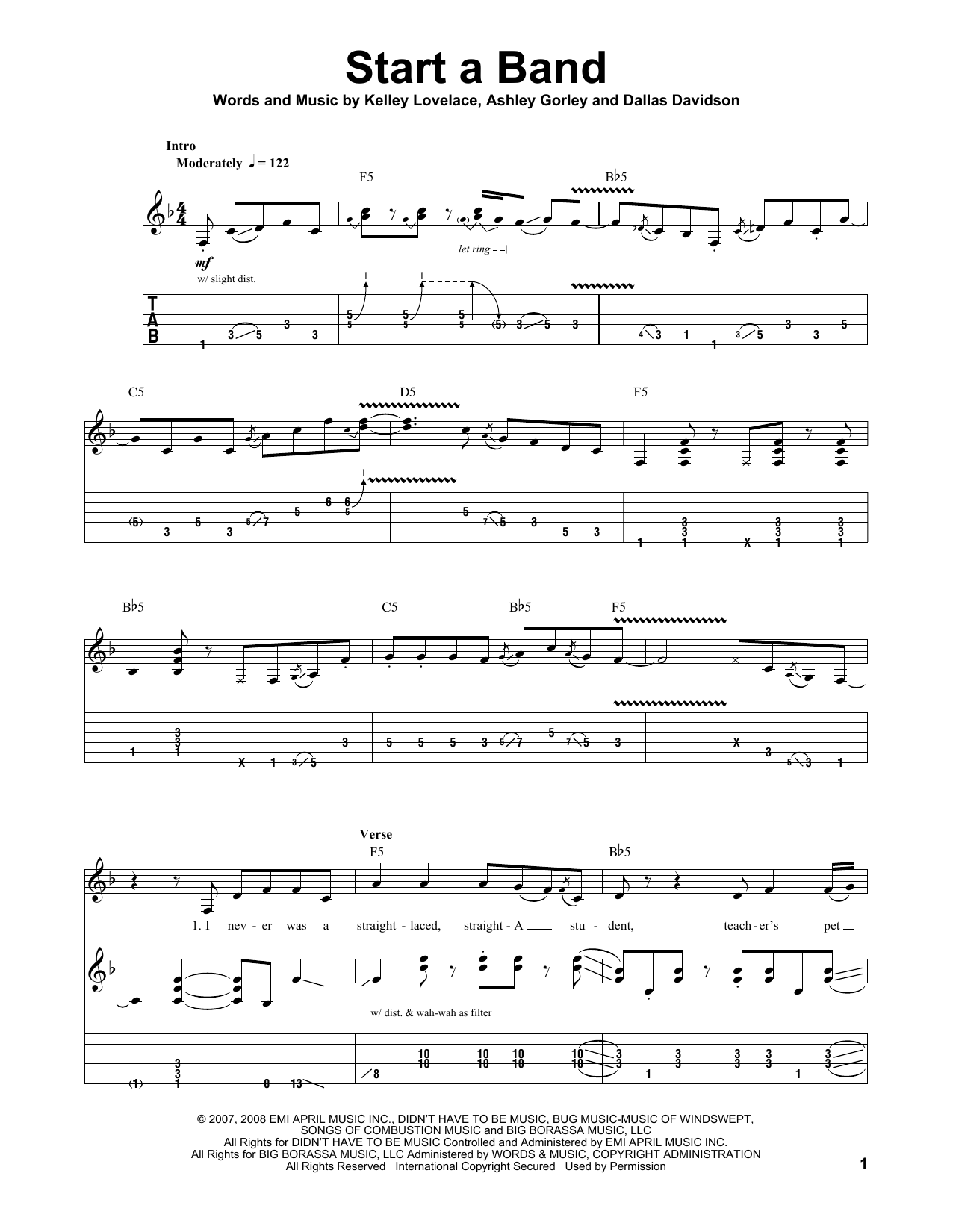 Brad Paisley Start A Band sheet music notes and chords. Download Printable PDF.