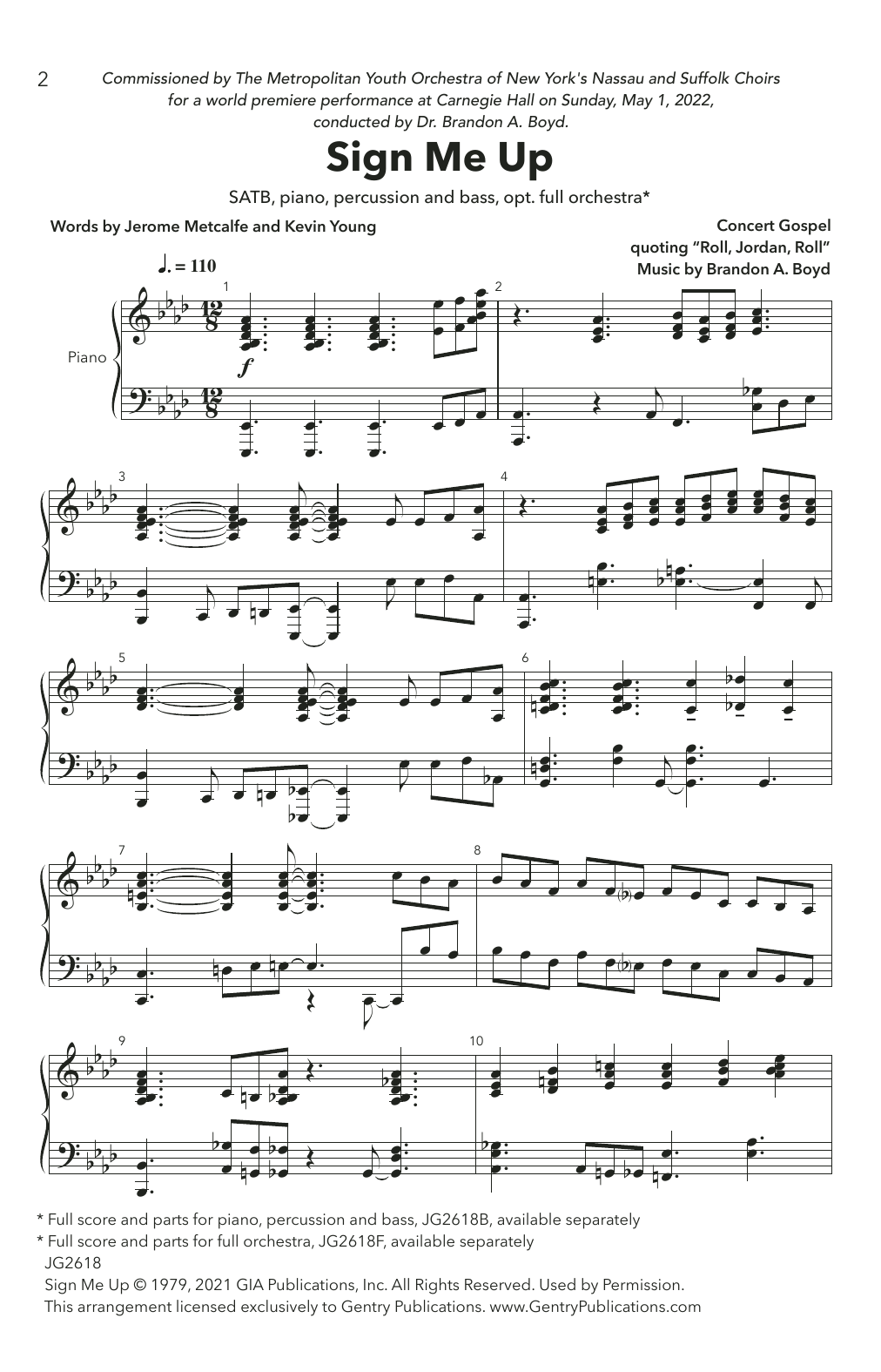 Brandon A. Boyd Sign Me Up sheet music notes and chords arranged for SATB Choir
