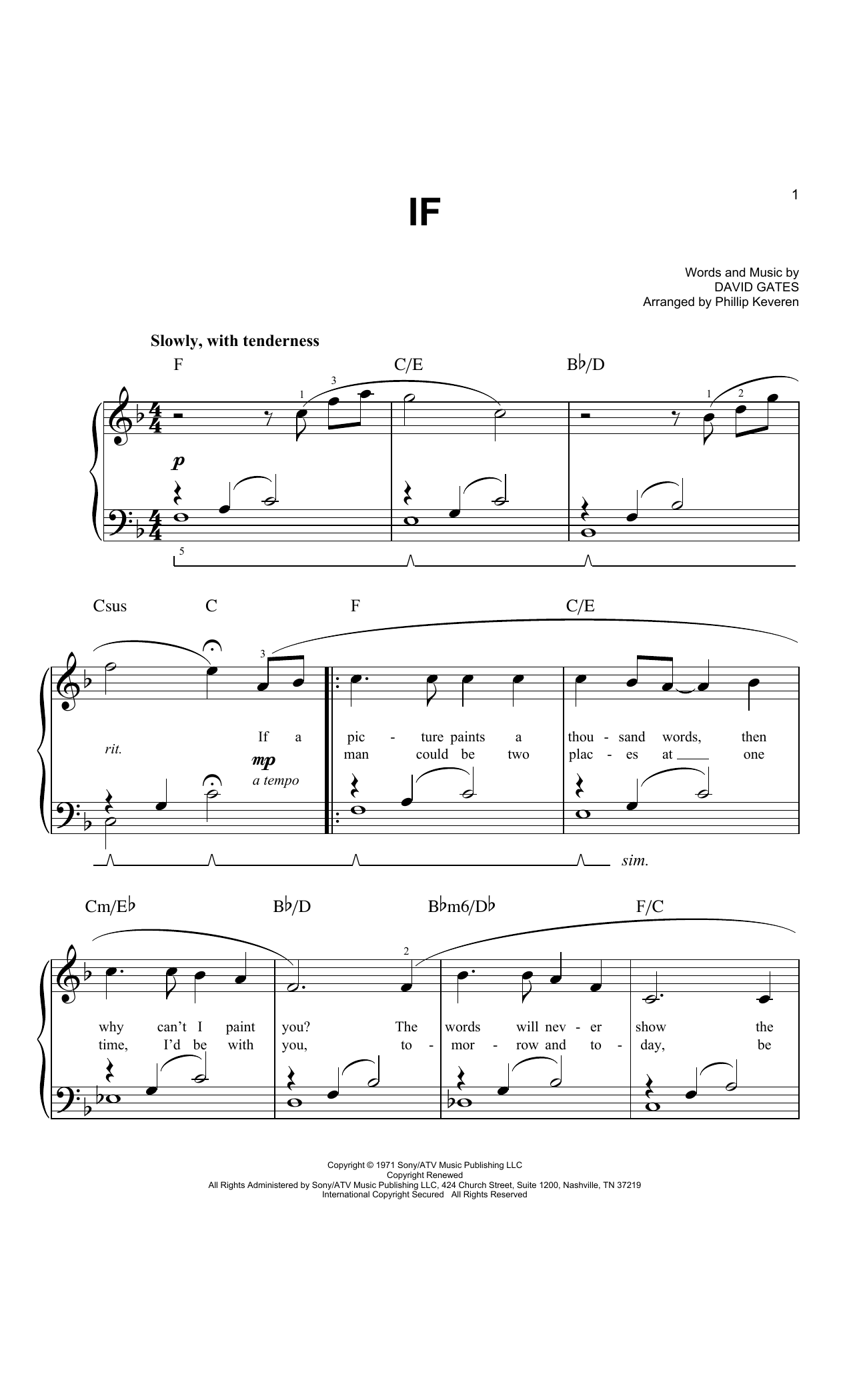 Bread If sheet music notes and chords. Download Printable PDF.