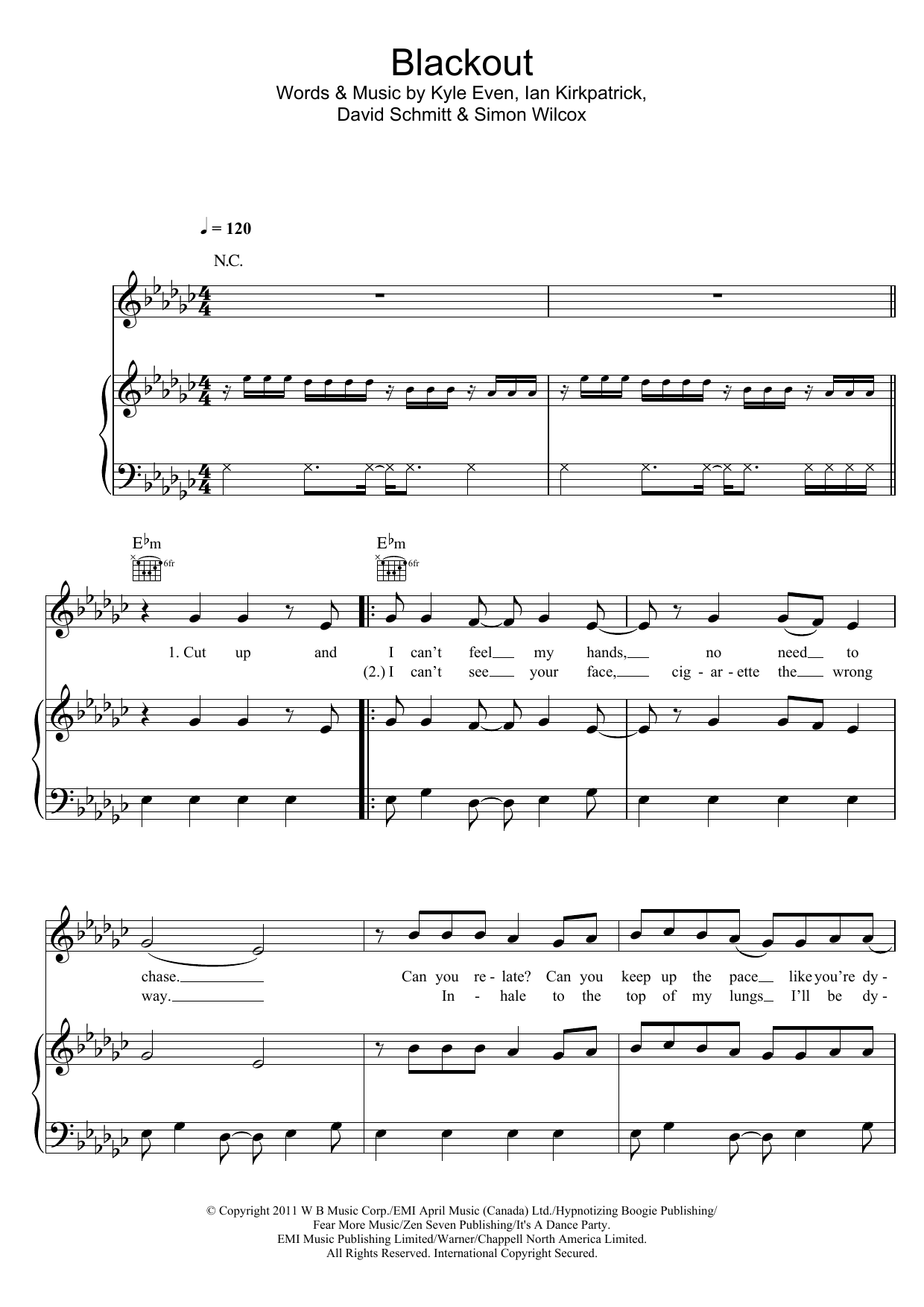 Learn to play Breathe Carolina Blackout sheet music for Piano, Vocal & Guitar Chords in minutes. Price: 7.8900$ Breathe Carolina Blackout sheet music notes and chords arranged for Piano, Vocal & Guitar Chords