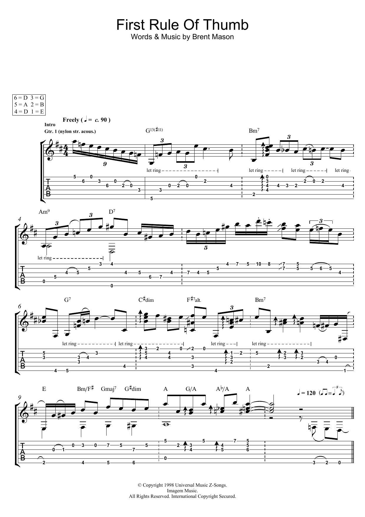 Brent Mason First Rule Of Thumb sheet music notes and chords. Download Printable PDF.