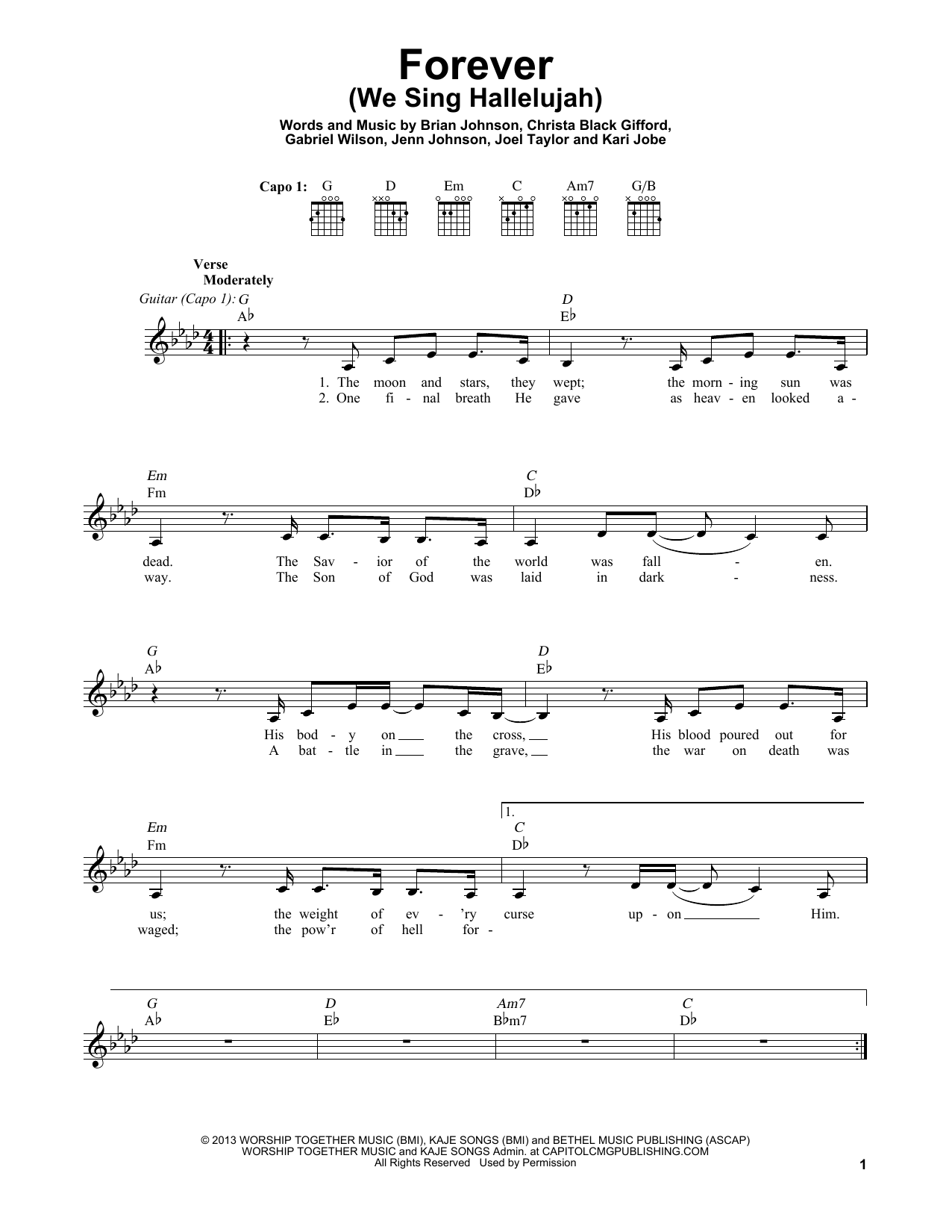 Brian Johnson Forever (We Sing Hallelujah) sheet music notes and chords. Download Printable PDF.