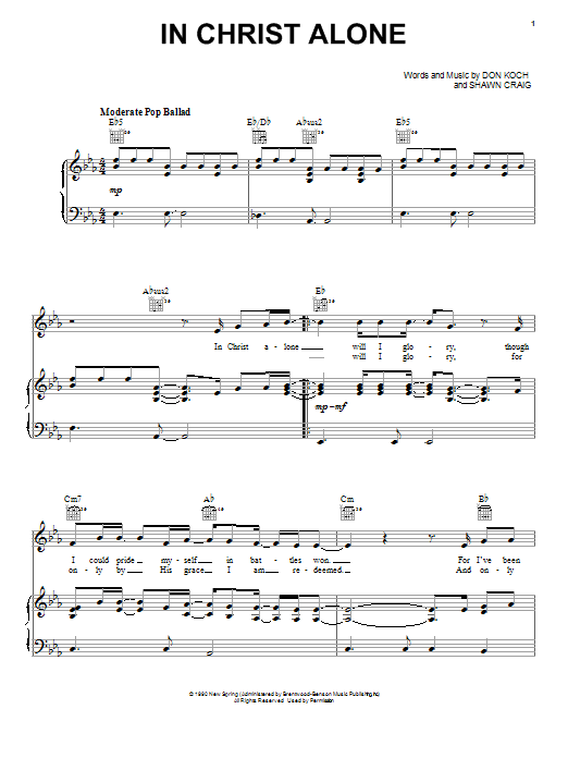 Don Koch In Christ Alone sheet music notes and chords. Download Printable PDF.