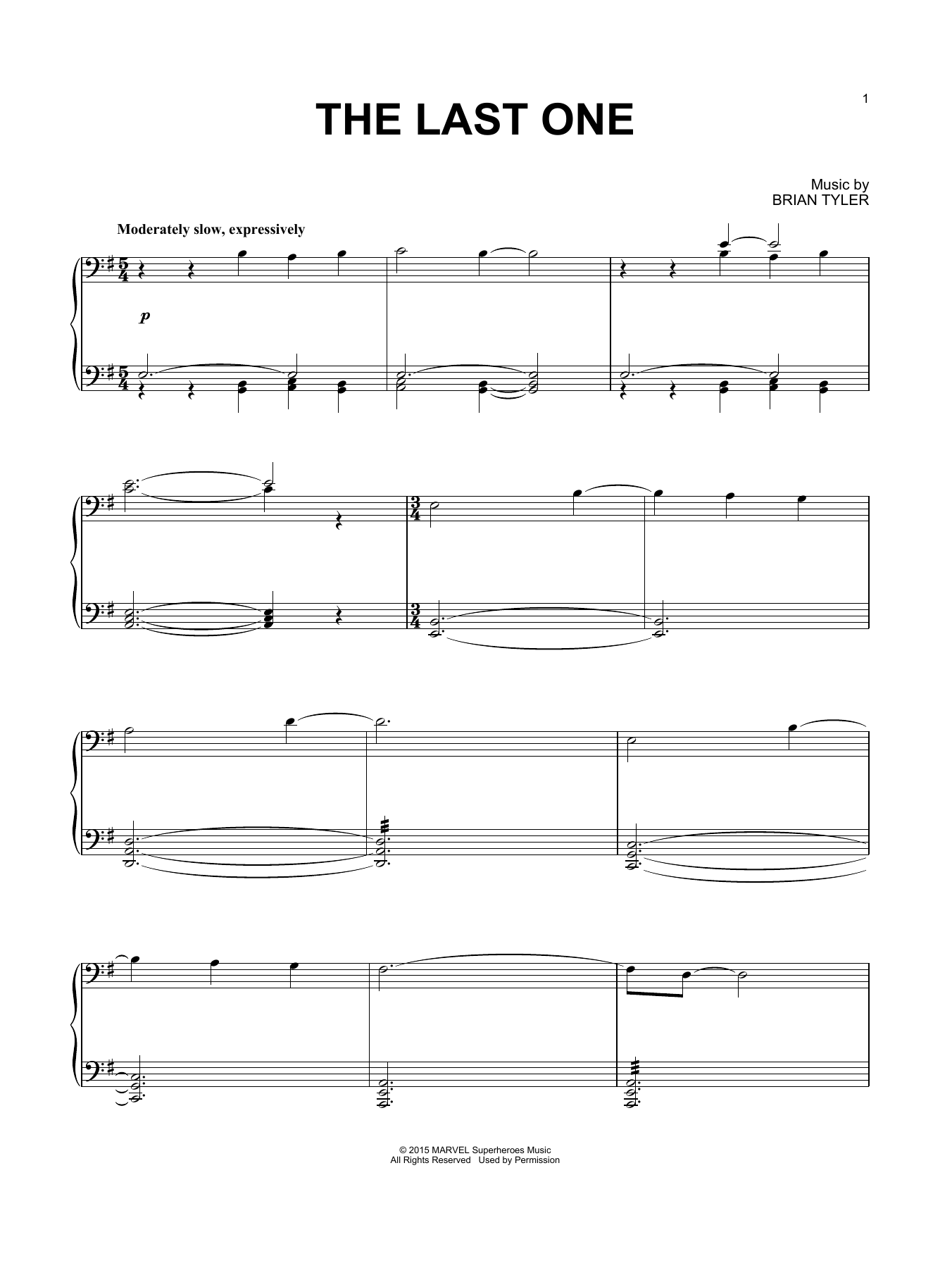 Learn to play Brian Tyler The Last One sheet music for Piano Solo in minutes. Price: 7.8900$ Brian Tyler The Last One sheet music notes and chords arranged for Piano Solo