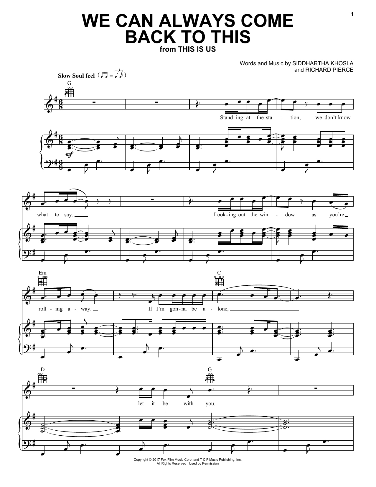 Brian Tyree Henry We Can Always Come Back To This sheet music notes and chords. Download Printable PDF.