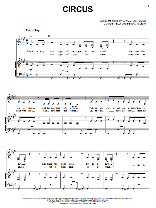 Learn to play Britney Spears Circus sheet music for Piano, Vocal & Guitar Chords (Right-Hand Melody) in minutes. Price: 7.8900$ Britney Spears Circus sheet music notes and chords arranged for Piano, Vocal & Guitar Chords (Right-Hand Melody)