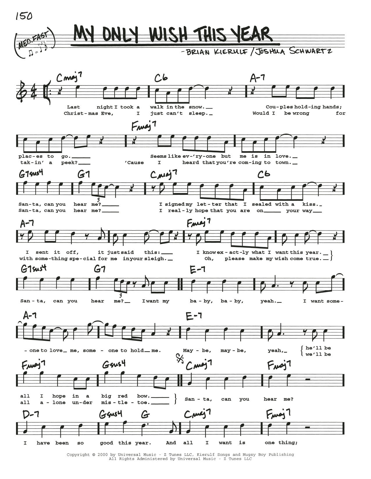 Britney Spears My Only Wish This Year sheet music notes and chords arranged for Trumpet Solo