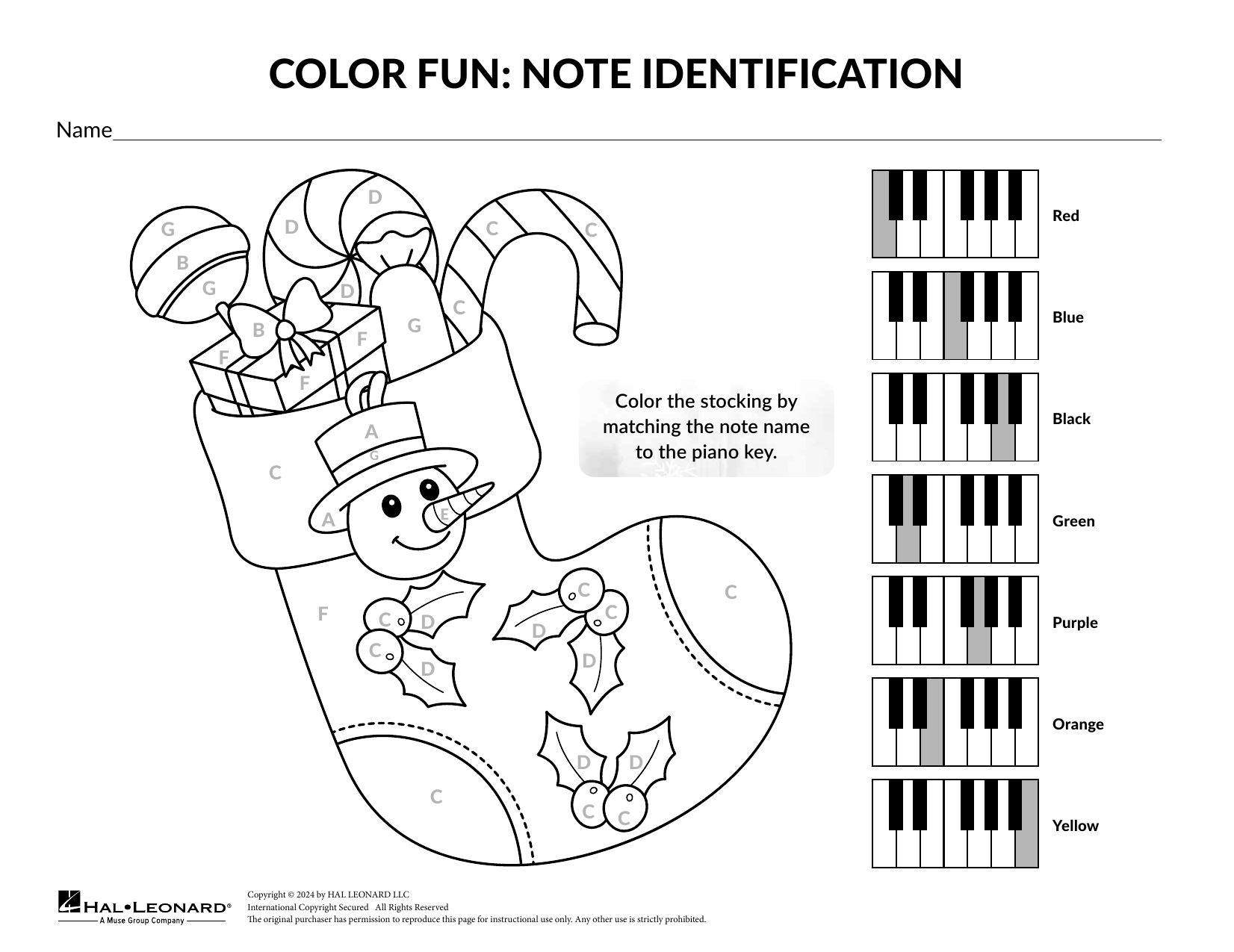 Learn to play Brittany McCorriston Color by Note: Stocking sheet music for Theory Worksheet in minutes. Price: 3.9900$ Brittany McCorriston Color by Note: Stocking sheet music notes and chords arranged for Theory Worksheet