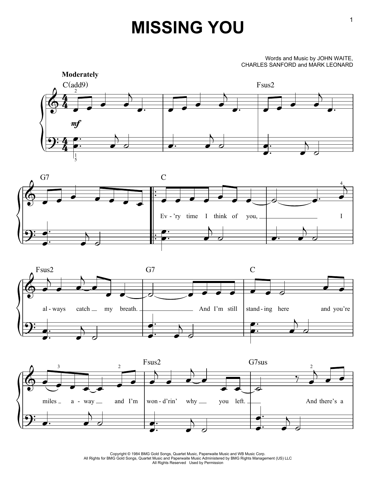 Learn to play Brooks & Dunn Missing You sheet music for Easy Piano in minutes. Price: 6.9900$ Brooks & Dunn Missing You sheet music notes and chords arranged for Easy Piano