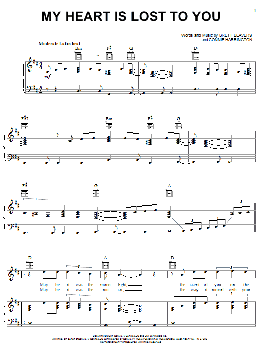Learn to play Brooks & Dunn My Heart Is Lost To You sheet music for Piano, Vocal & Guitar Chords (Right-Hand Melody) in minutes. Price: 7.8900$ Brooks & Dunn My Heart Is Lost To You sheet music notes and chords arranged for Piano, Vocal & Guitar Chords (Right-Hand Melody)