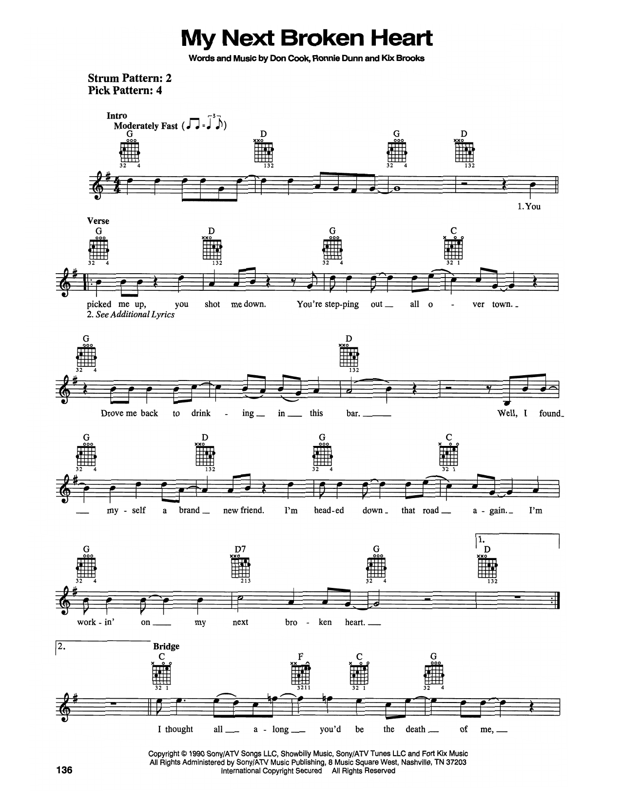 Brooks & Dunn My Next Broken Heart sheet music notes and chords. Download Printable PDF.