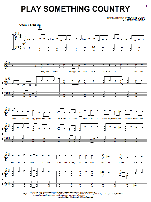 Learn to play Brooks & Dunn Play Something Country sheet music for Piano, Vocal & Guitar Chords (Right-Hand Melody) in minutes. Price: 7.8900$ Brooks & Dunn Play Something Country sheet music notes and chords arranged for Piano, Vocal & Guitar Chords (Right-Hand Melody)