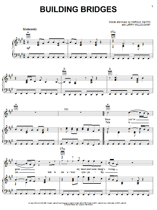 Learn to play Brooks & Dunn with Sheryl Crow & Vince Gill Building Bridges sheet music for Piano, Vocal & Guitar Chords (Right-Hand Melody) in minutes. Price: 7.8900$ Brooks & Dunn with Sheryl Crow & Vince Gill Building Bridges sheet music notes and chords arranged for Piano, Vocal & Guitar Chords (Right-Hand Melody)