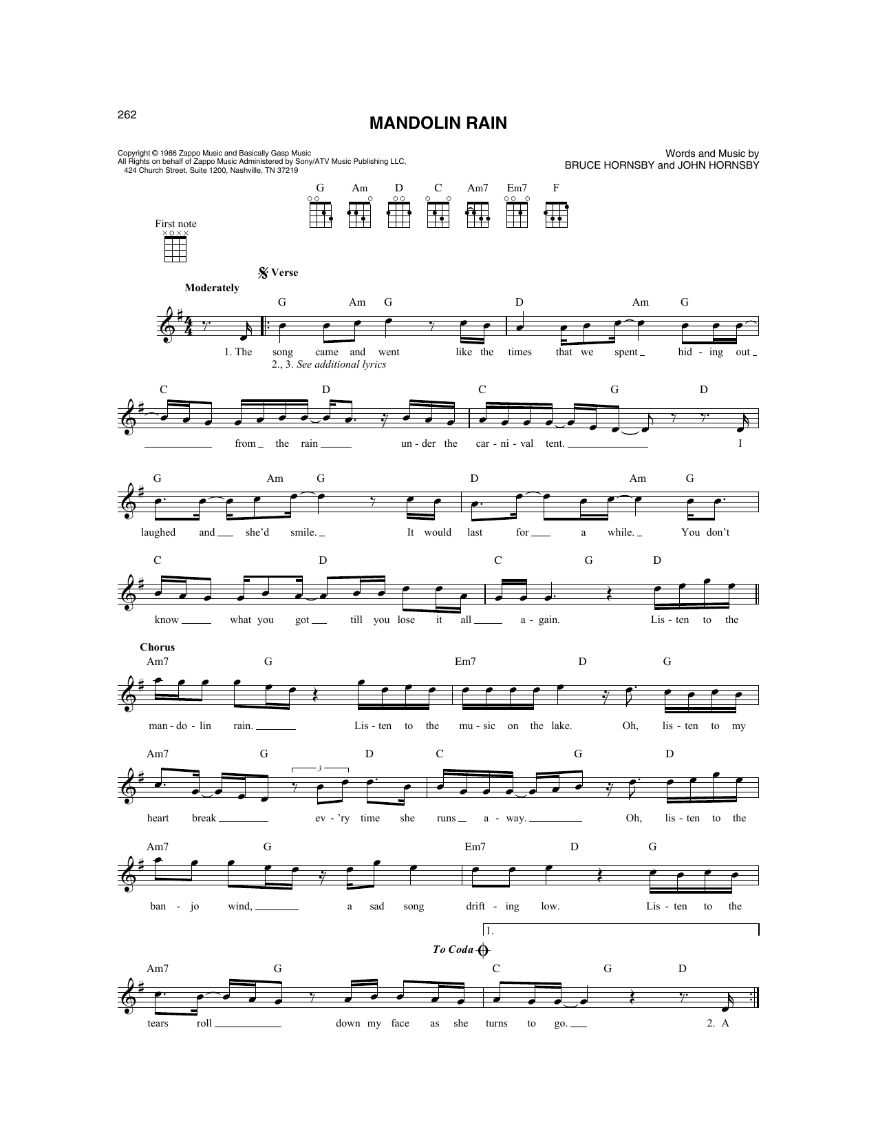 Learn to play Bruce Hornsby And The Range Mandolin Rain sheet music for Mandolin in minutes. Price: 6.9900$ Bruce Hornsby And The Range Mandolin Rain sheet music notes and chords arranged for Mandolin