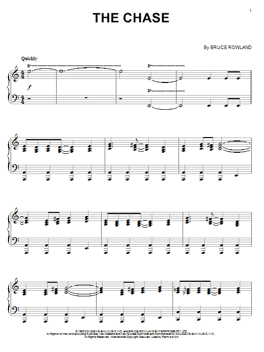 Learn to play Bruce Rowland The Chase sheet music for Piano Solo in minutes. Price: 7.8900$ Bruce Rowland The Chase sheet music notes and chords arranged for Piano Solo