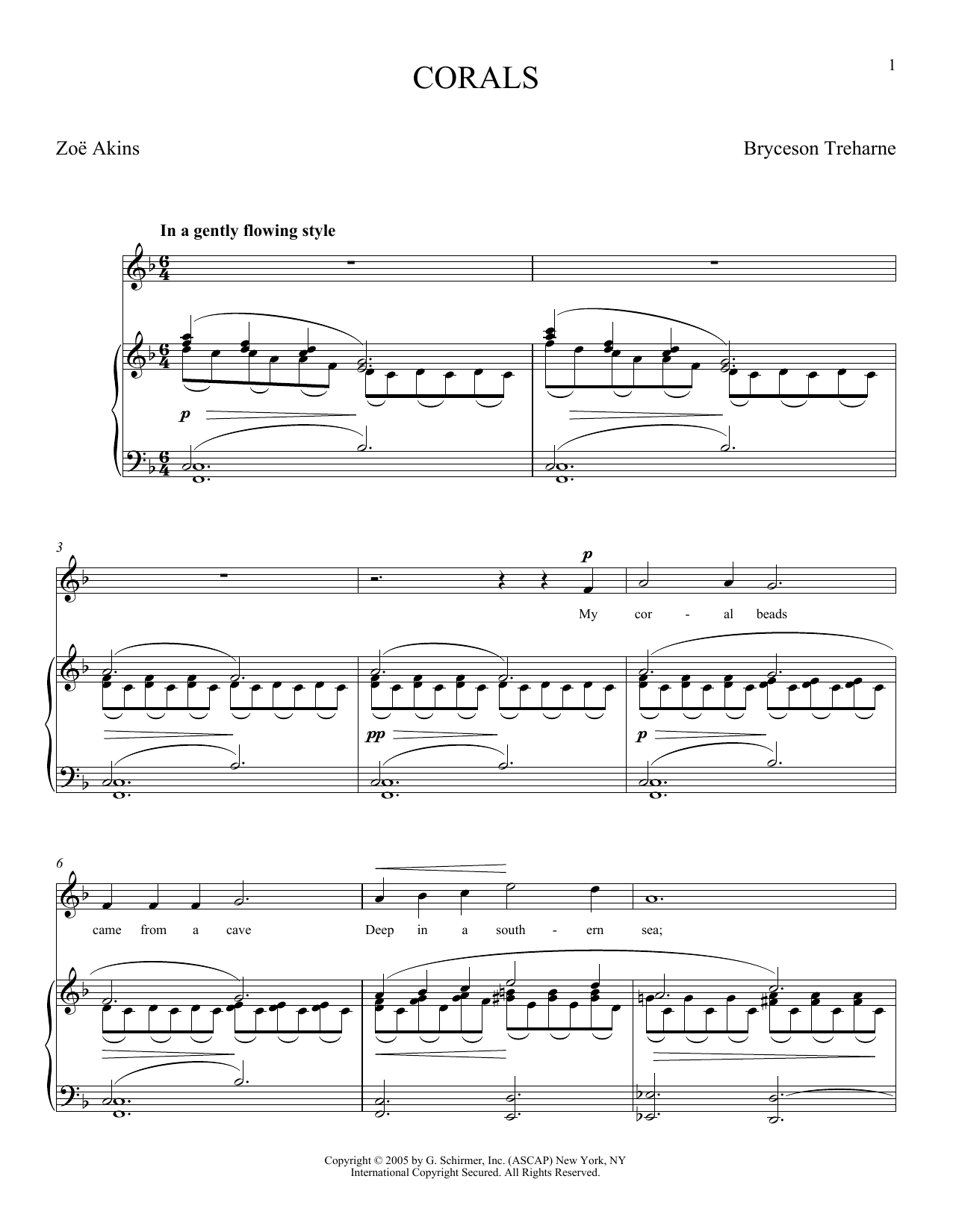 Bryceson Treharne Corals sheet music notes and chords arranged for Piano & Vocal