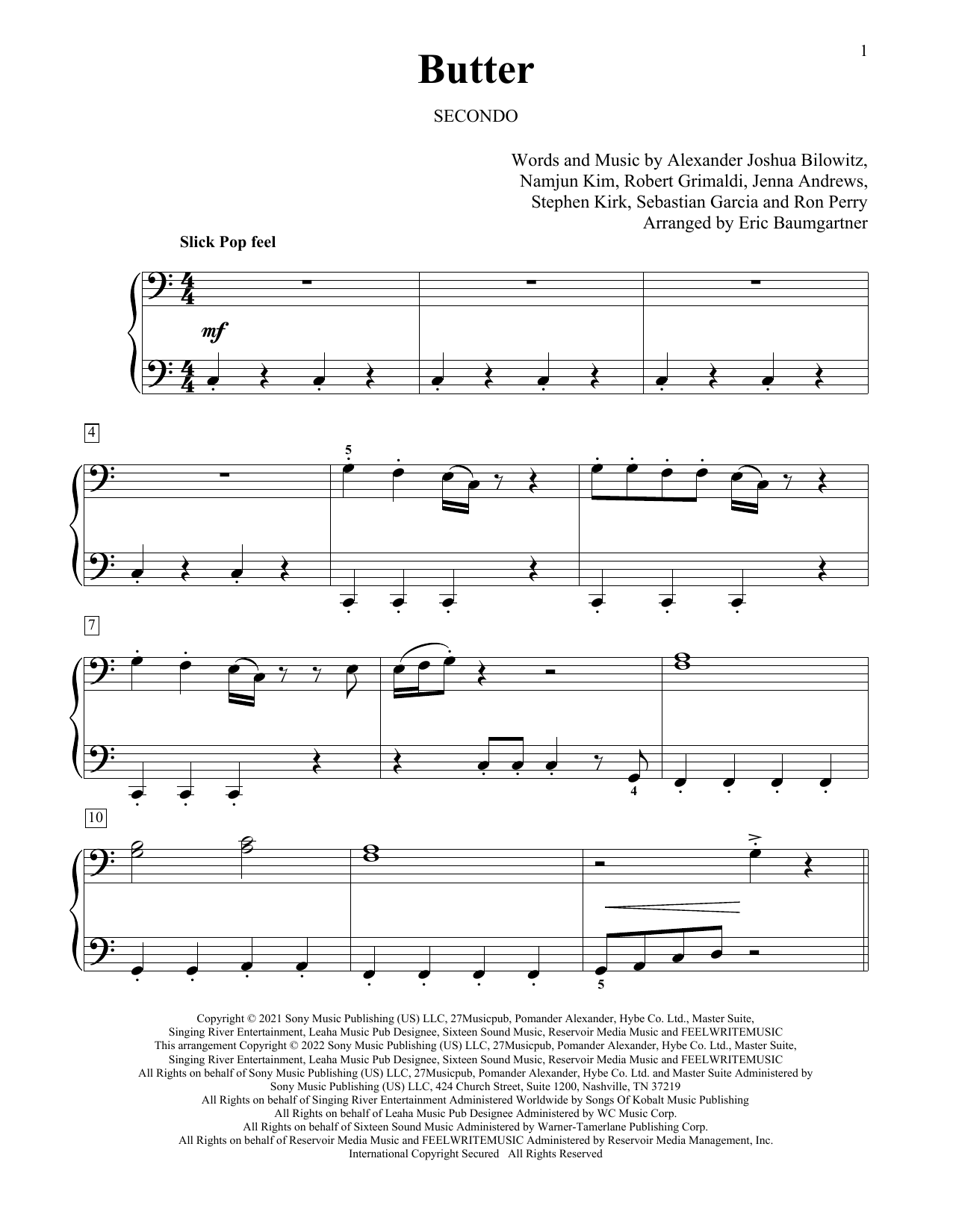 Learn to play BTS Butter (arr. Eric Baumgartner) sheet music for Piano Duet in minutes. Price: 7.8900$ BTS Butter (arr. Eric Baumgartner) sheet music notes and chords arranged for Piano Duet