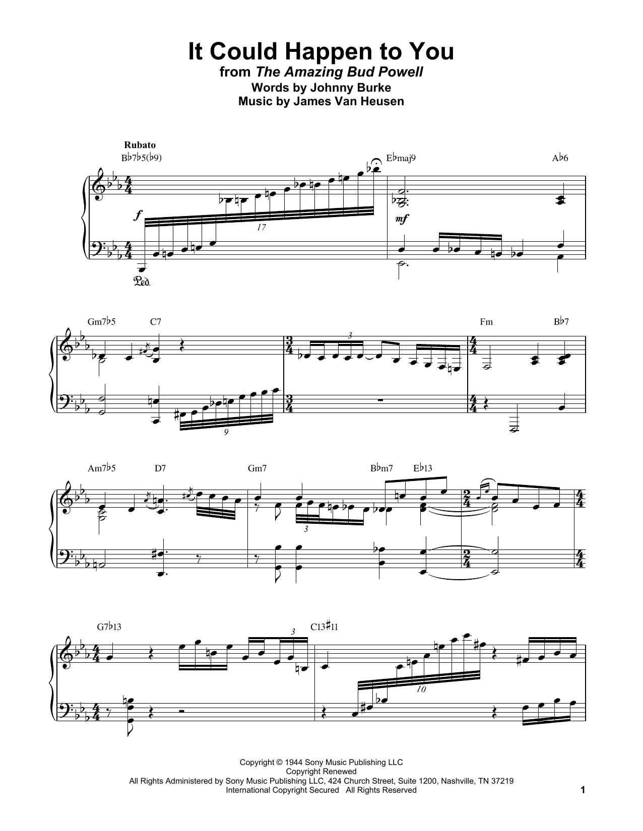 Learn to play Bud Powell It Could Happen To You sheet music for Piano Transcription in minutes. Price: 7.8900$ Bud Powell It Could Happen To You sheet music notes and chords arranged for Piano Transcription