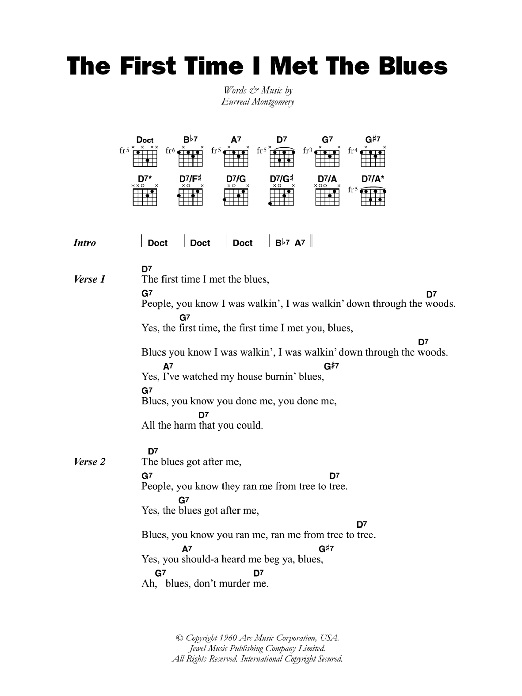 Buddy Guy The First Time I Met The Blues sheet music notes and chords. Download Printable PDF.