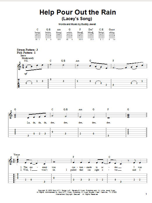 Buddy Jewell Help Pour Out The Rain (Lacey's Song) sheet music notes and chords. Download Printable PDF.