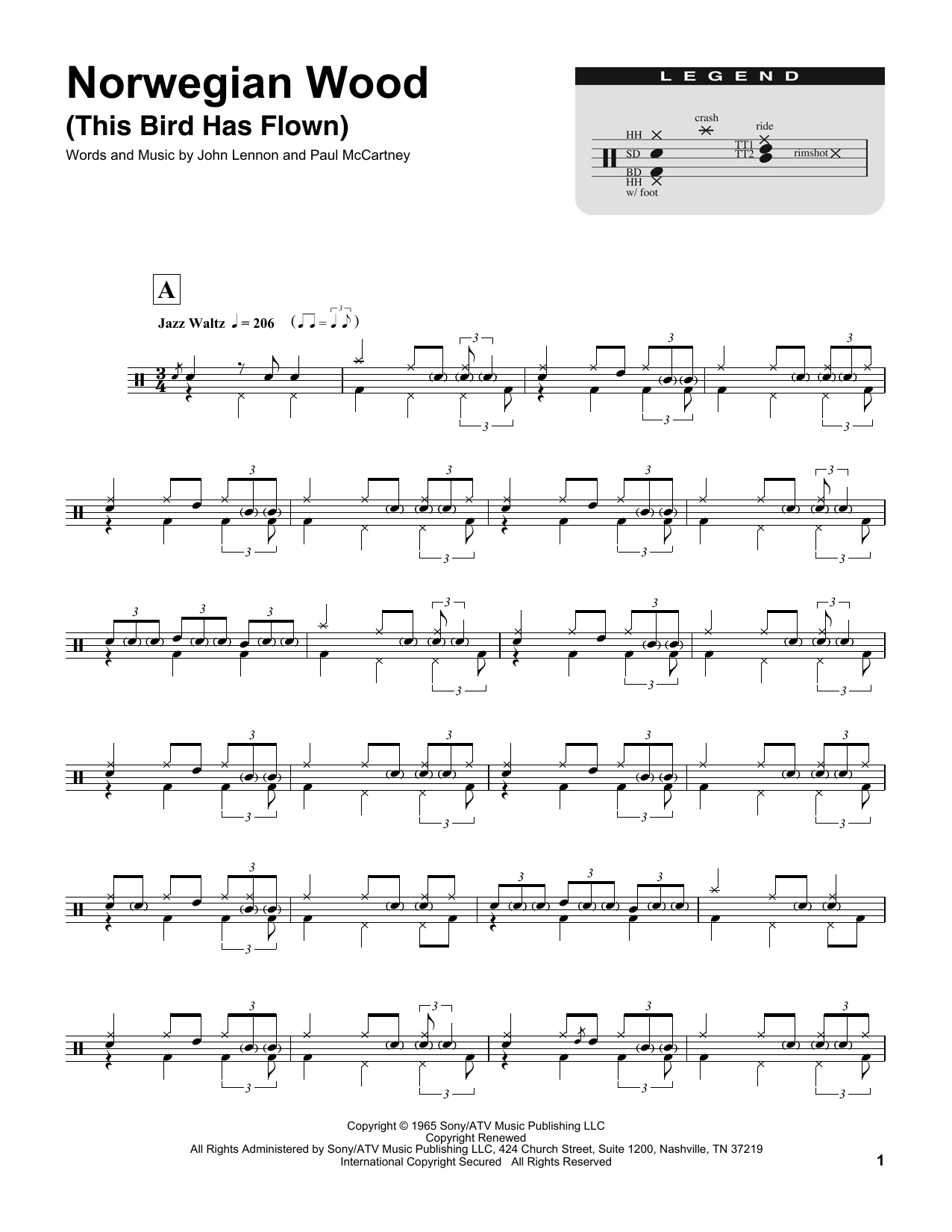 Buddy Rich Norwegian Wood (This Bird Has Flown) sheet music notes and chords. Download Printable PDF.