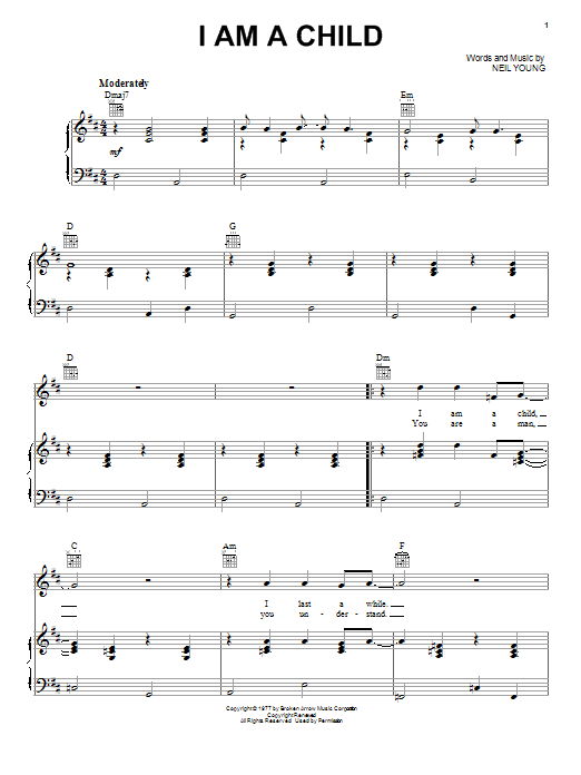 Learn to play Buffalo Springfield I Am A Child sheet music for Piano, Vocal & Guitar Chords (Right-Hand Melody) in minutes. Price: 7.8900$ Buffalo Springfield I Am A Child sheet music notes and chords arranged for Piano, Vocal & Guitar Chords (Right-Hand Melody)