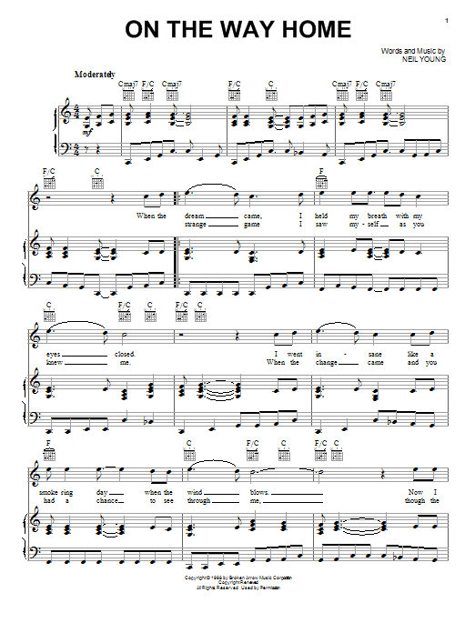 Buffalo Springfield On The Way Home sheet music notes and chords. Download Printable PDF.