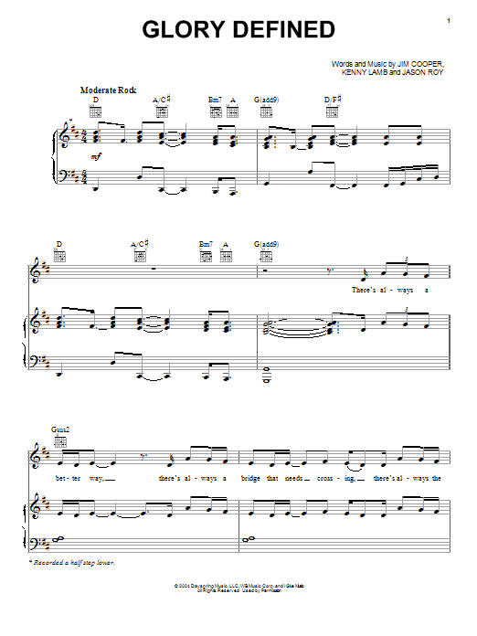 Learn to play Building 429 Glory Defined sheet music for Piano, Vocal & Guitar Chords (Right-Hand Melody) in minutes. Price: 7.8900$ Building 429 Glory Defined sheet music notes and chords arranged for Piano, Vocal & Guitar Chords (Right-Hand Melody)