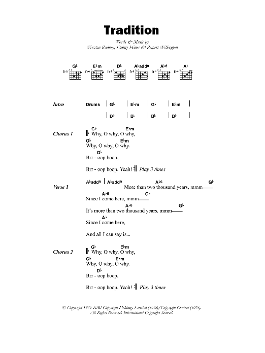 Burning Spear Tradition sheet music notes and chords. Download Printable PDF.