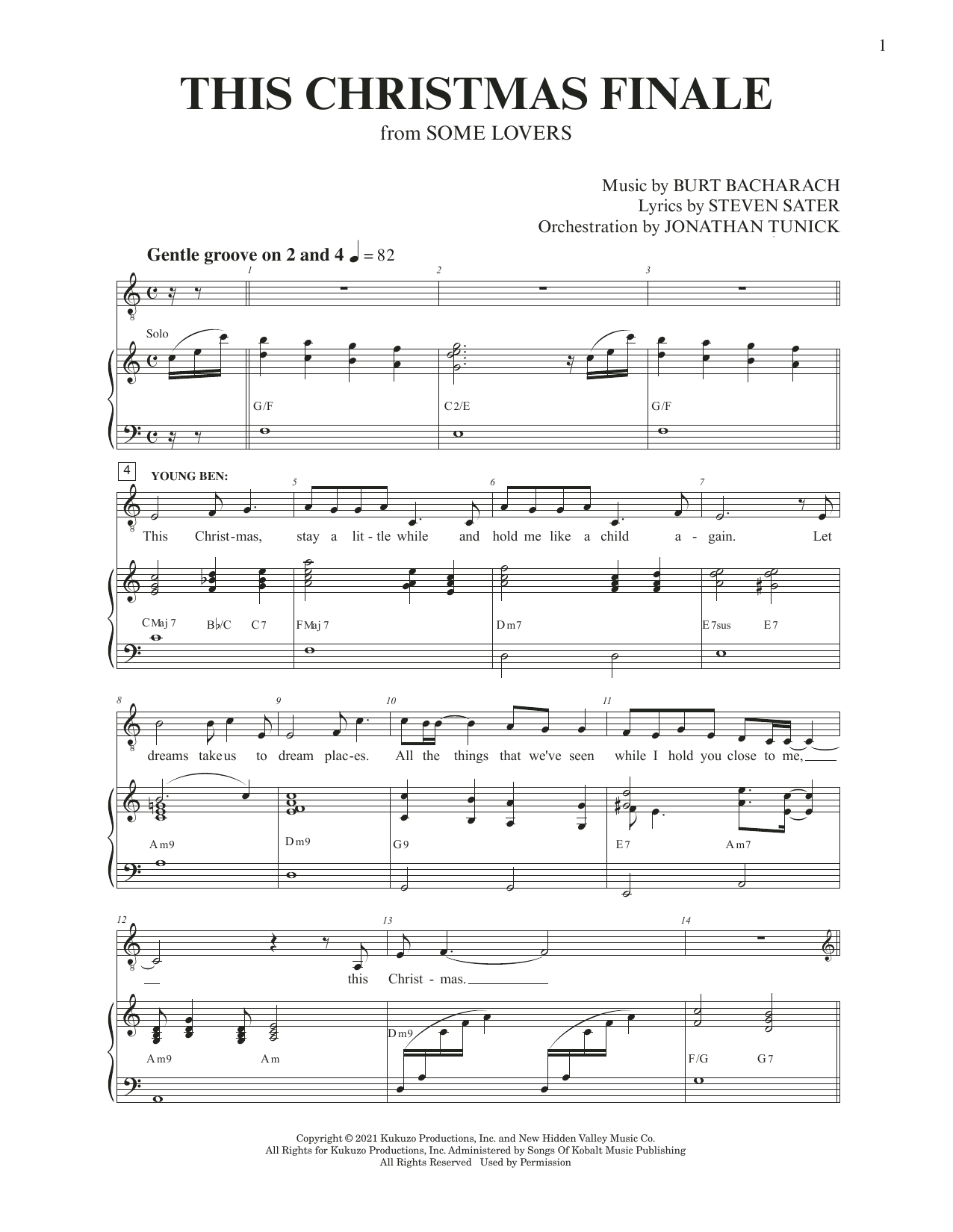 Burt Bacharach & Steven Sater This Christmas Finale (from Some Lovers) sheet music notes and chords. Download Printable PDF.