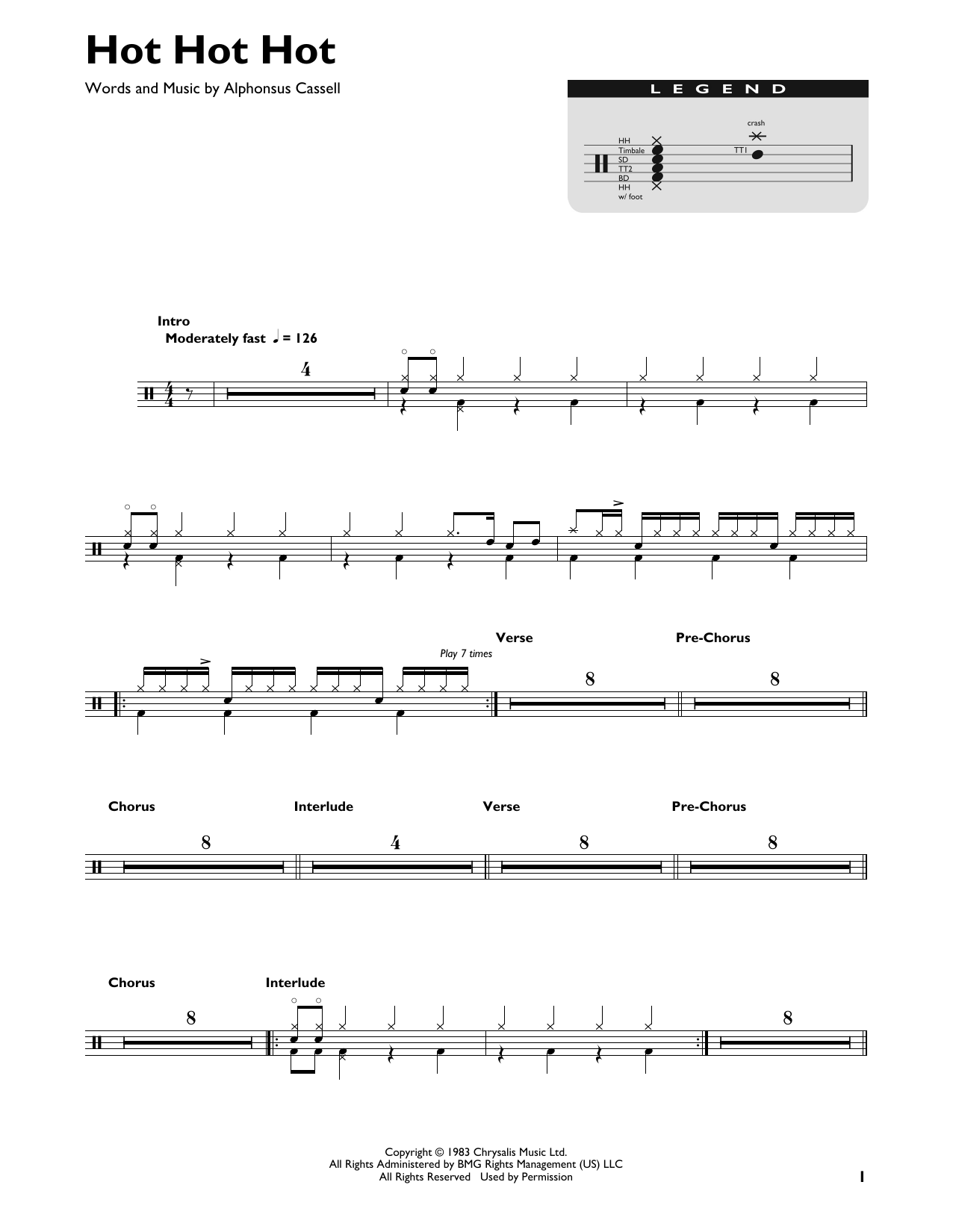 Buster Poindexter and His Banshees of Blue Hot Hot Hot sheet music notes and chords. Download Printable PDF.