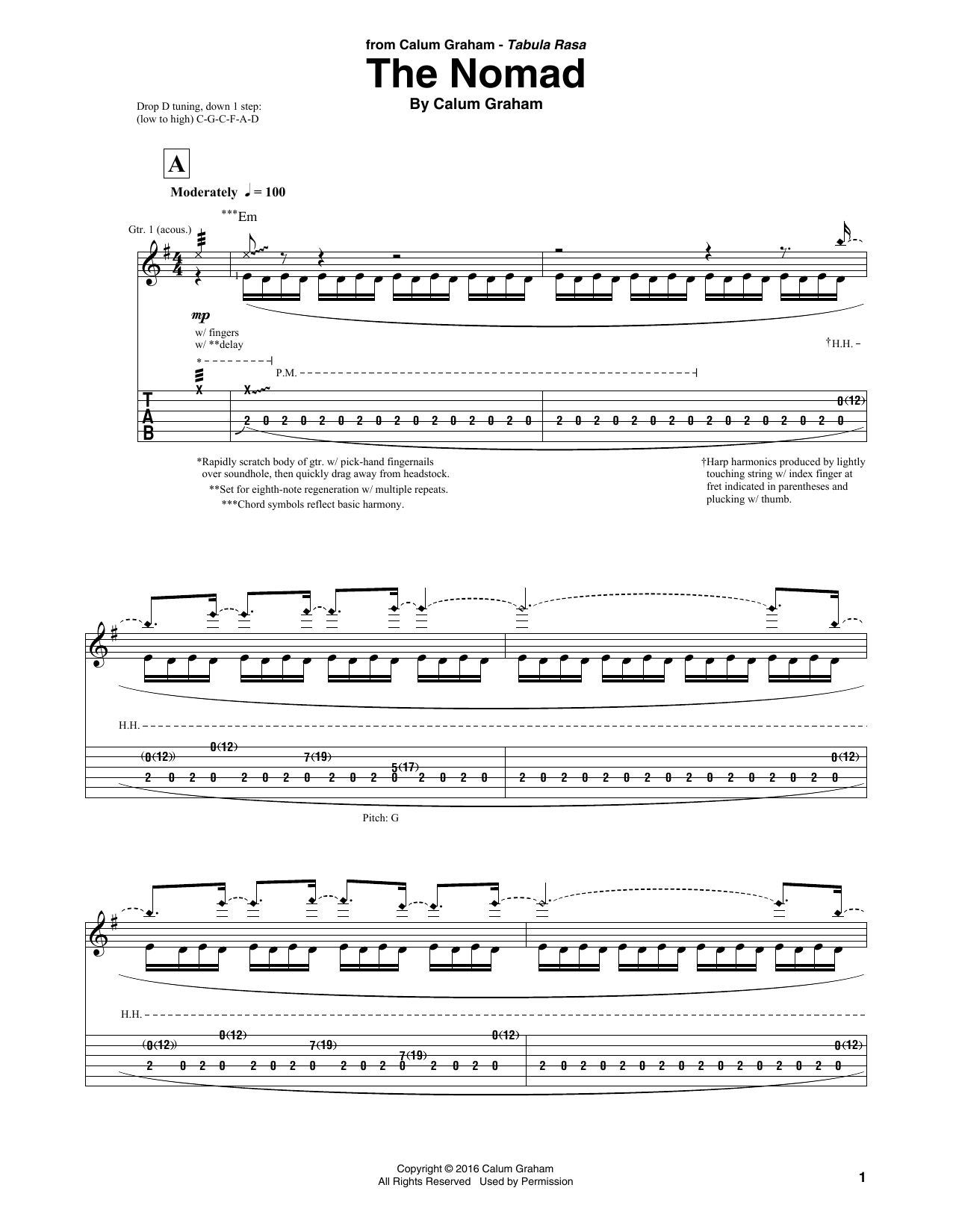 Calum Graham The Nomad sheet music notes and chords. Download Printable PDF.