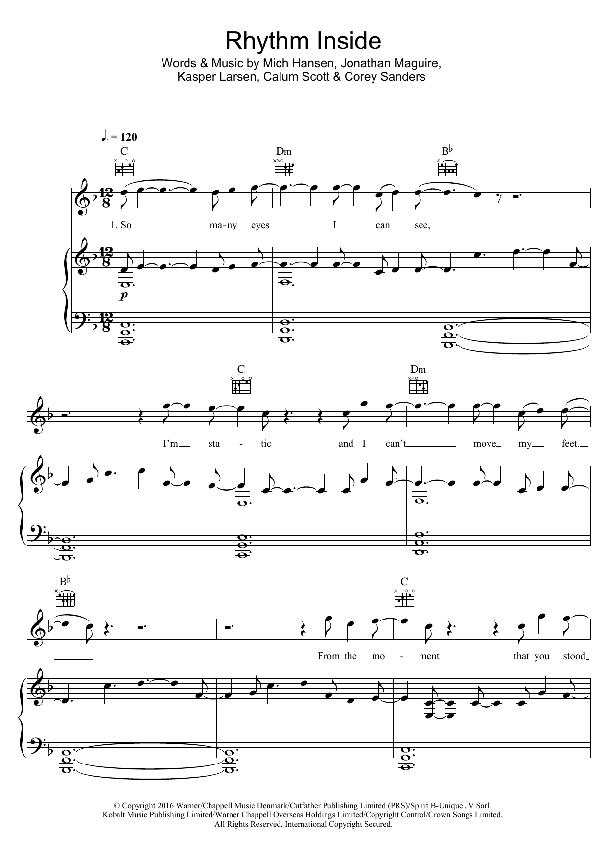 Learn to play Calum Scott Rhythm Inside sheet music for Piano, Vocal & Guitar Chords in minutes. Price: 7.8900$ Calum Scott Rhythm Inside sheet music notes and chords arranged for Piano, Vocal & Guitar Chords