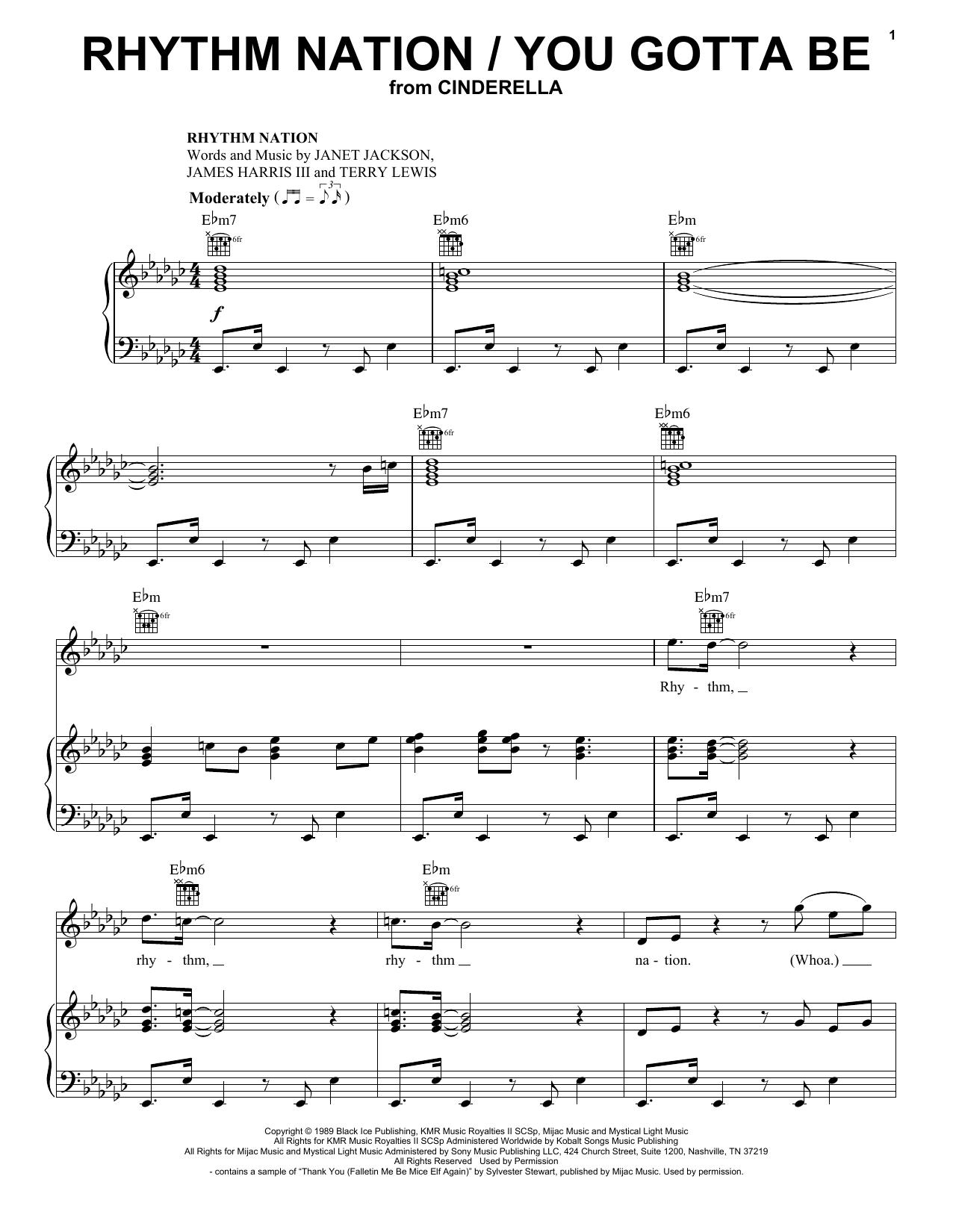 Camila Cabello and Idina Menzel Rhythm Nation / You Gotta Be (from the Amazon Original Movie Cinderella) sheet music notes and chords. Download Printable PDF.